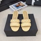 CC 25C Mule Sandal 45mm Open Heel Beige Lambskin 233493
