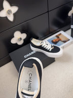 TRAINERS SHOES IN BLACK FABRIC