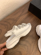 SANDAL 25S LOGO IN WHITE LAMBSKIN