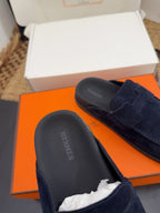 HM 25S MULE IN DARK SLATE BLUE SUEDE