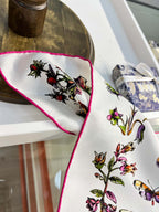 DIOR REVERSIBLE PRINTED SQUARE SCARF 90 CM IN WHITE SILK 7735868