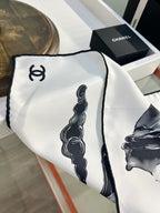 CHANEL 25S SCARF 90 IN SILK 735865