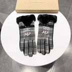 GLOVES IN BLACK WOOL AND RABBIT FUR 129715