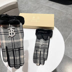 GLOVES IN BLACK WOOL AND RABBIT FUR 158883