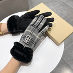 GLOVES IN BLACK WOOL AND RABBIT FUR 158883