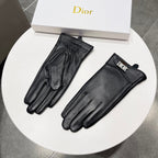 TOUCHSCREEN GLOVES IN BLACK LAMBSKIN AND FLEECE LINING 218806