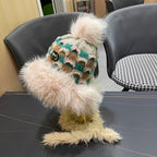 BEANIE HAT IN COLORFUL WOOL AND RABBIT FUR 392116