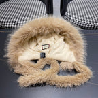 BEANIE HAT IN COLORFUL WOOL AND RABBIT FUR 392117