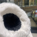 PLUSH FISHERMAN HAT IN WHITE RABBIT FUR 426095