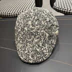 BAKER BOY CAP IN WHITE MIX BLACK FABRIC 431518