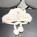 BEANIE HAT IN WHITE FLEECE AND WOOL 433166
