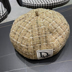 BERET HAT IN PEACH BEIGE TWEED 434679
