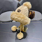 DEERSTALKER HAT IN COOKIE TAN WOOL AND FLEECE 434697
