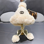 DEERSTALKER HAT IN WHITE CREAM WOOL AND FLEECE 434698