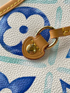 NEVERFULL MM 31 IN LAGOON BLUE MONOGRAM TILES CANVAS