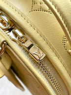 MINI BOITE CHAPEAU 13 IN BANANA YELLOW MONOGRAM PERFORATED CALFSKIN
