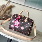 LV x TM Speedy Bandouliere 25cm Sakura Brown Cherry Blossom Monogram Canvas