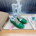 NB Pine Green And Sea Green Color Sneakers Cowhide