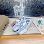 NB White and Gray Sneakers Cowhide