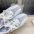 NB White and Gray Sneakers Cowhide
