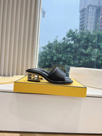 FF Baguette Slides Women 45 Nappa Leather Black