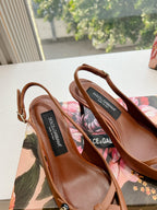 DG 70MM FOOTWEAR – BLUSH IN BROWN CALFSKIN SLINGBACK
