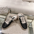 SUPER-STAR SABOTS IN BLACK SHINY CALFSKIN SILVER STAR