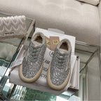 SPACE-STAR CUBE SNEAKERS IN SILVER GLITTER WITH GREY STAR