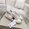 V-STAR SNEAKERS WHITE CALFSKIN WITH BLACK GLITTER STAR