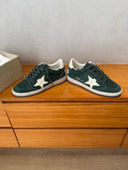 BALL STAR SNEAKERS WITH WHITE CALFSKIN STAR TIMBER GREEN SUEDE UPPER