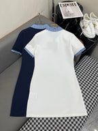 POLO SHIFT DRESS PLAID DESIGN PIQUÉ COTTON 266701