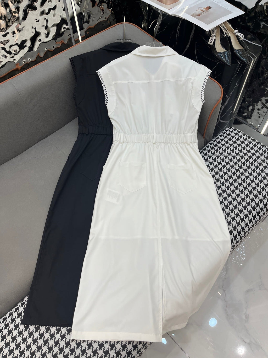 SLEEVELESS SHIRT DRESS – LONG LENGTH