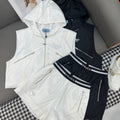 SLEEVELESS HOODIE AND SHORTS JACQUARD FABRIC 266715