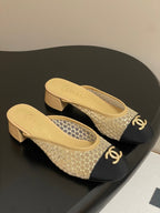 BUBBLE 30 MM IN BLACK FABRIC AND BEIGE MESH