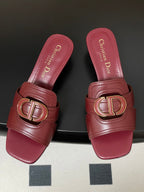 DIOR HIGH HEEL CLASSIC MONTAIGNE 40 MM 25S IN DARK RED LAMBSKIN WITH CD LOGO