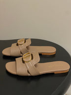 DIOR CLASSIC MONTAIGNE SANDALS 25S IN BROWN LAMBSKIN WITH CD LOGO