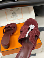 HM 25S ORAN HIGH‑HEEL SANDAL IN DARK RED SUEDE AND LAMBSKIN