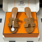 HM 25S ORAN HIGH‑HEEL SANDAL IN LIGHT BROWN SUEDE AND LAMBSKIN