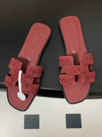 HM 25S ORAN SANDAL IN DARK RED SUEDE AND LAMBSKIN