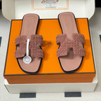 HM 25S ORAN SANDAL IN PEACHY PINK SUEDE AND LAMBSKIN