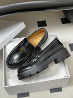 DIOR 25S BOY PLATFORM LOAFERS IN BLACK LAMBSKIN