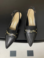 DIOR 25S BOY SLINGBACK HIGH HEELS 50 MM IN BLACK LAMBSKIN