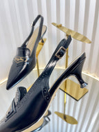 BOY SLINGBACK PUMP 35MM 25S IN BLACK CALFSKIN
