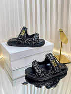 DIORACT SLIDES 25MM IN BLACK TWEED