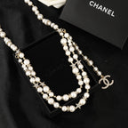 CHANEL 25S CHAIN BELT IN WHITE PEARL 612712