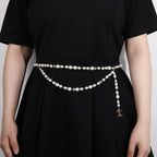 CHANEL 25S CHAIN BELT IN WHITE PEARL 612712