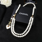 CHANEL 25S CHAIN BELT IN WHITE PEARL 614404