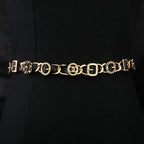CHANEL 25S CHAIN BELT IN GOLD METALLIC AND BLACK CALFSKIN 614282