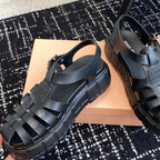 ROMAN THICK-SOLED SANDALS BLACK CALFSKIN