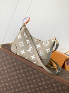 LV Boulogne PM 29cm Gray Cream Embossed Cowhide GHW